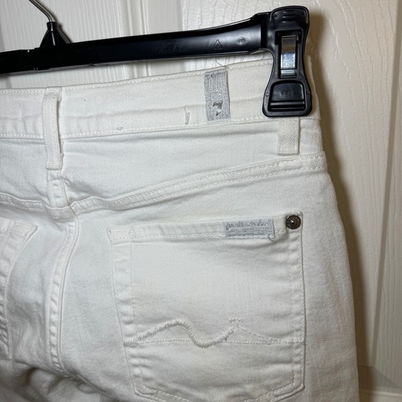 7 for all mankind white Roxanne ankle jeans with raw hem - Picture 7 of 12